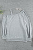 Asymmetric Dew Shoulder Long Sleeve Top